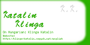 katalin klinga business card